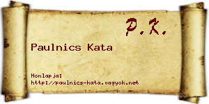 Paulnics Kata névjegykártya